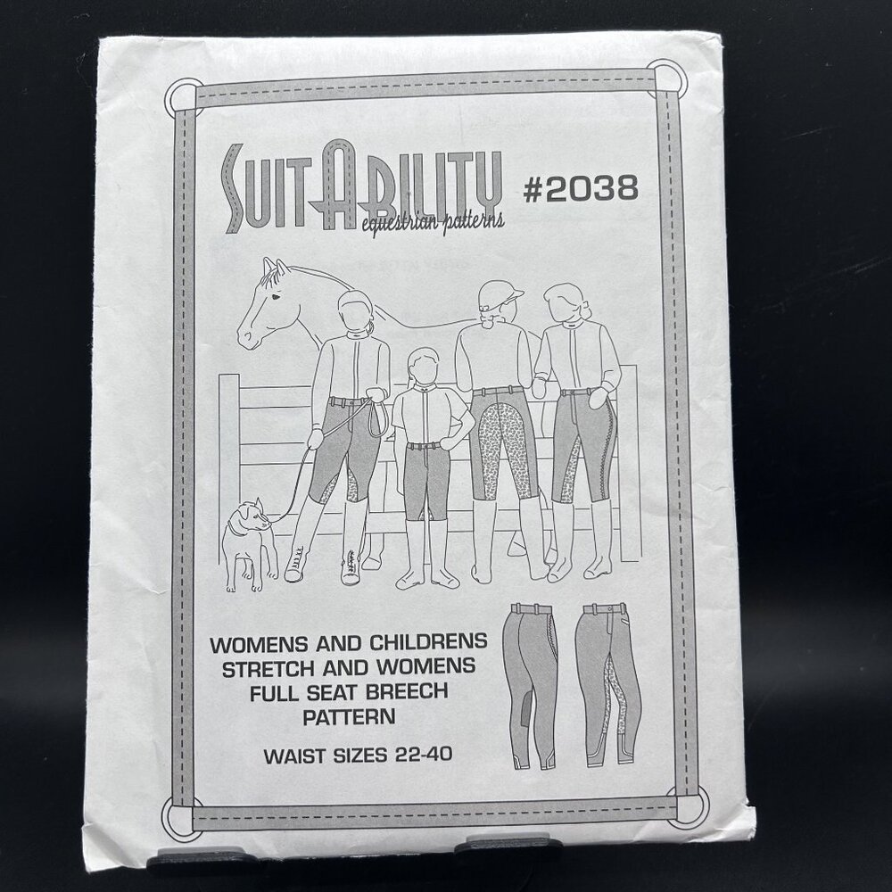 SuitAbility 2038 “Riding Breech & Full Seat Stretch” (22-40)Sewing Pattern Uncut